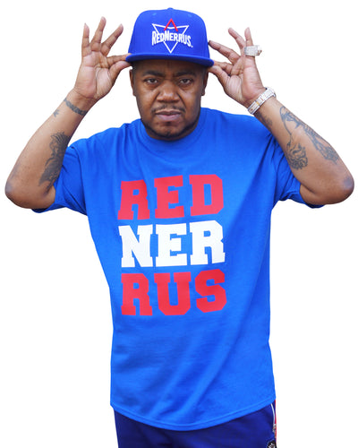 Royal/Red/White Never Surrender Tee